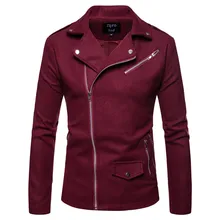 Осень весна мужской сплошной цвет пальто личности Диагональ тянет Британский мужской тонкий ветровка шерсть и смеси куртка