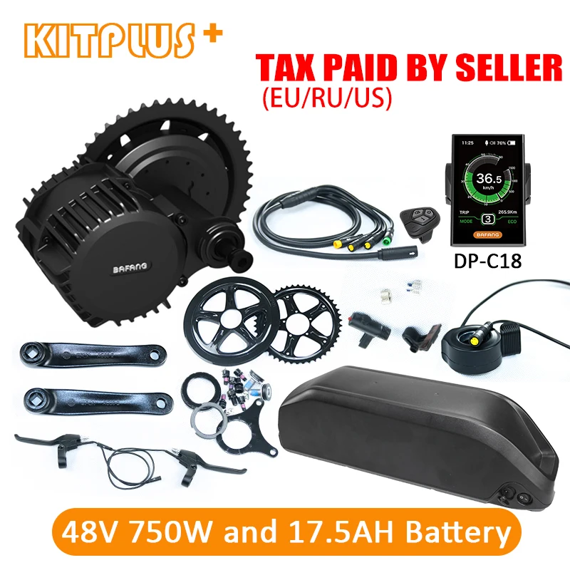 

Bafang BBS02 750W Kit with Battery 8Fun 48V 750W Bafang Motor Central Electric Bike Conversion Kit with Bike Battery 48V 17.5AH