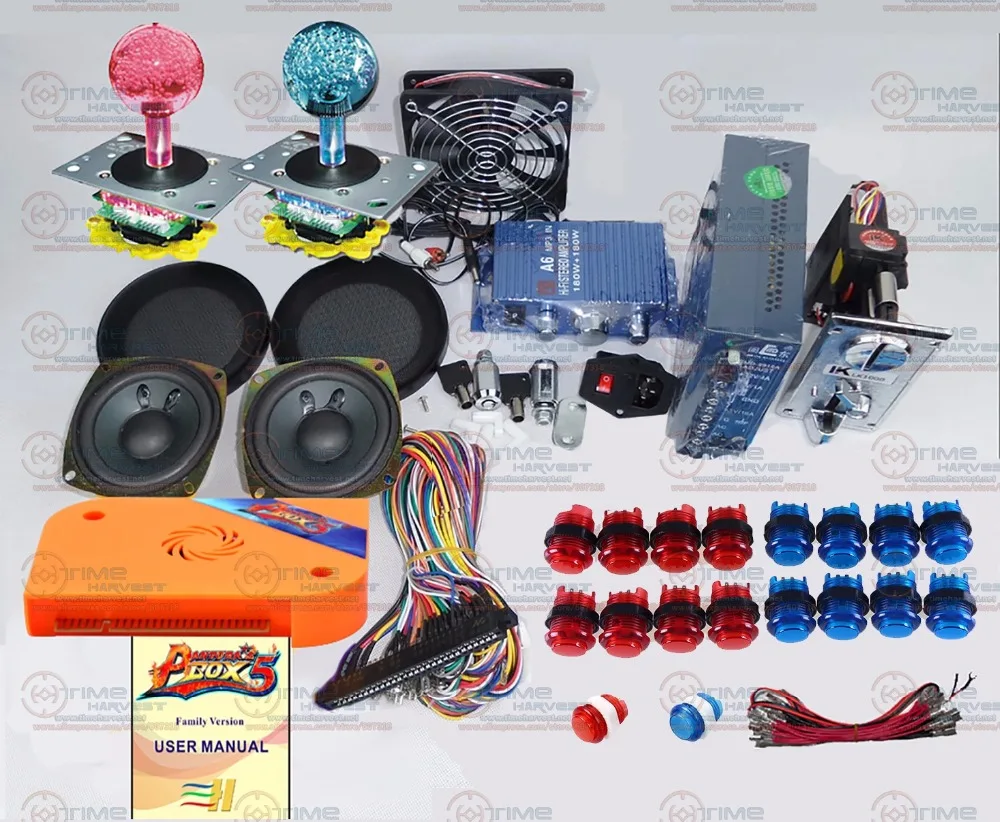 

Arcade parts Bundles kit With 960 in 1 multi games Pandora Box 5 LED Joystick 12V LED illuminated button Jamma Harness Coin mech