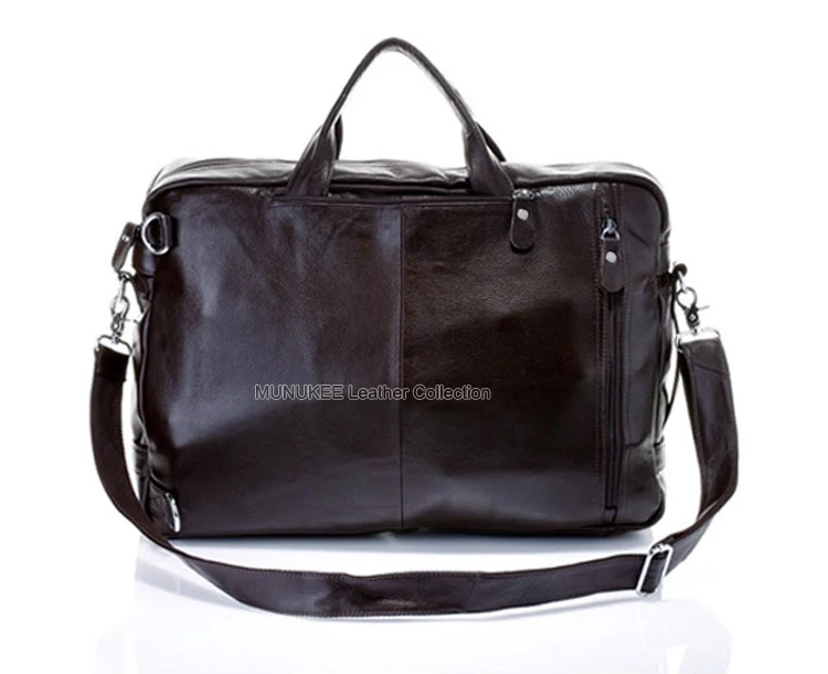 Fashion Multi-Function Full Grain Genuine Leather Travel Bag Men's Leather Luggage Travel Bag Duffle Bag Large Tote Weekend Bag 3