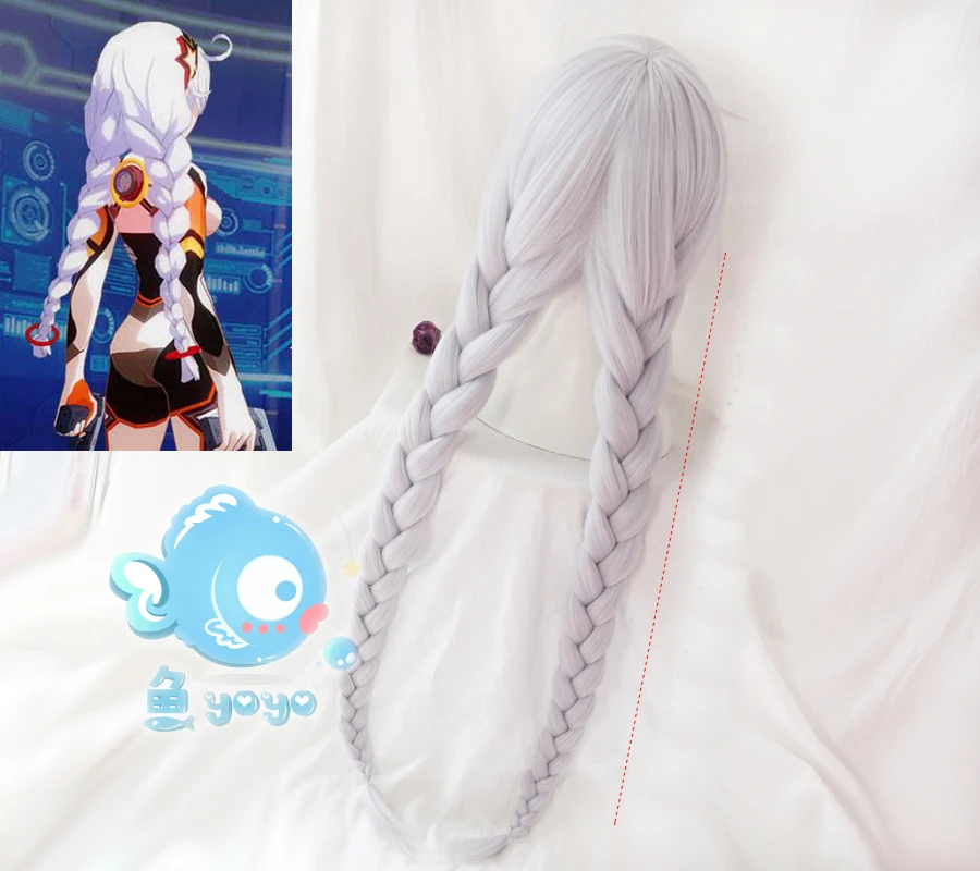 

Honkai Impact Cosplay Kiana Cosplay Wig Kiana Kaslana Role Play Braids Ponytails Long Wig for Adult