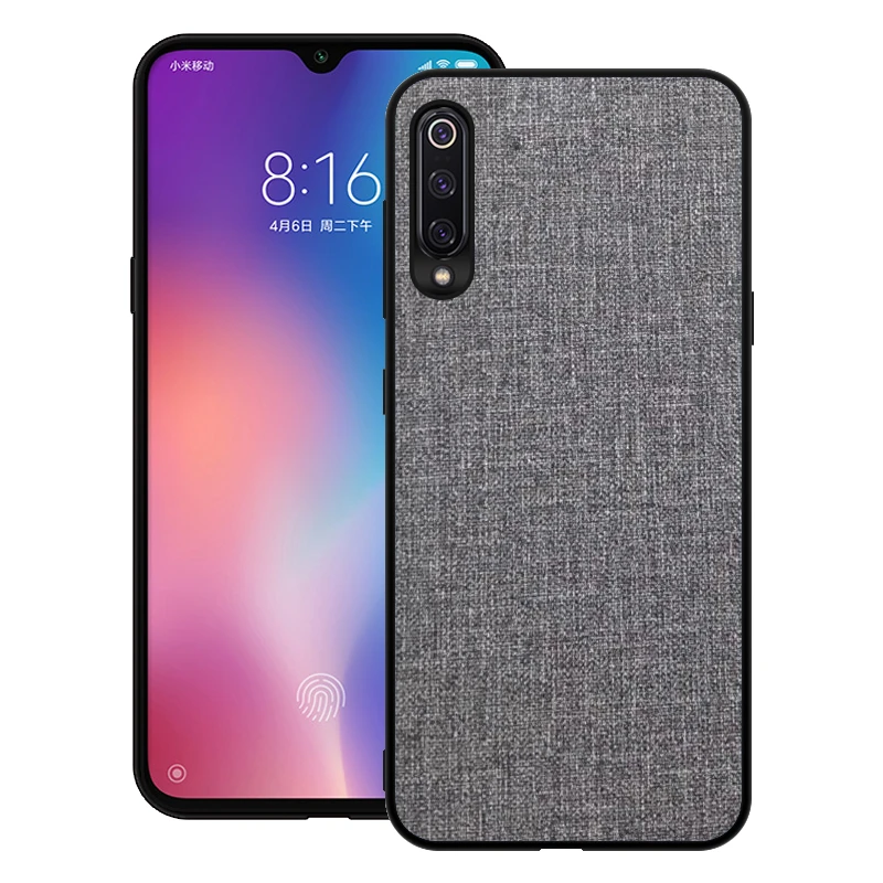 

Soft TPU Frame Synthetic Cloth Design Phone Case for XiaoMi Mi 8 9 Back Cover for XiaoMi Mi 8SE 9SE Luxury Coque 360 Shockproof