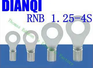 

RNB1.25-4S Small Circular Naked Terminal(Type TO) Cold pressed terminals/Cable Connector/Wire Connector 1000PCS/Pack