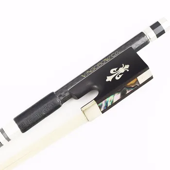 

4/4 Size 114V Textured Carbon Fibre VIOLIN BOW Straight Ebony Frog White Mane Violin Parts Accessories