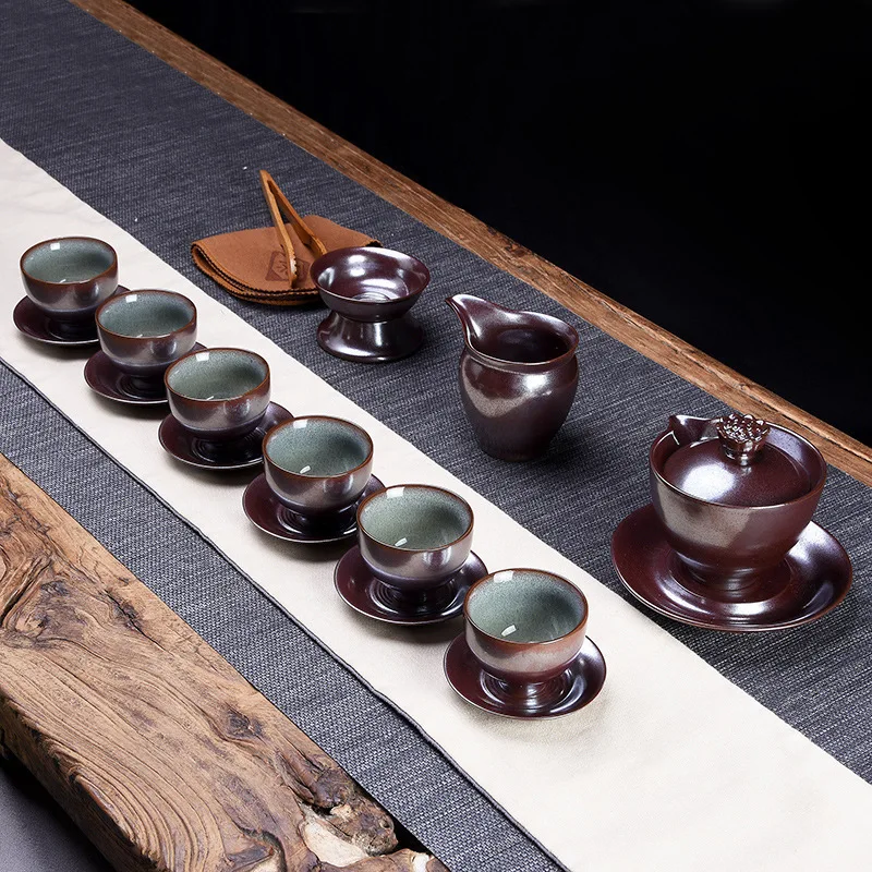 

Taiwan Household Kung Fu Tea Have Suit Japanese Handle Kettle A Complete Set Gift Box Teapot Teacup Coaster Side Hold Kettle