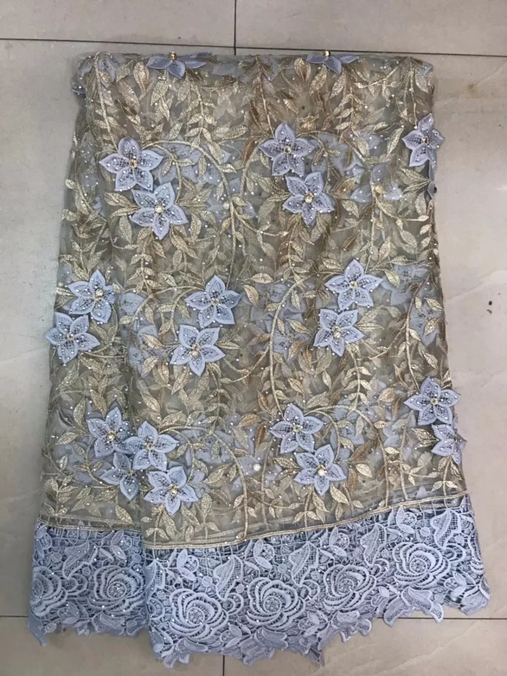 

Holesale Nigeria stones Lace Fabric High Quality African French Tulle Net Lace Fabric For Party Dresses For Women