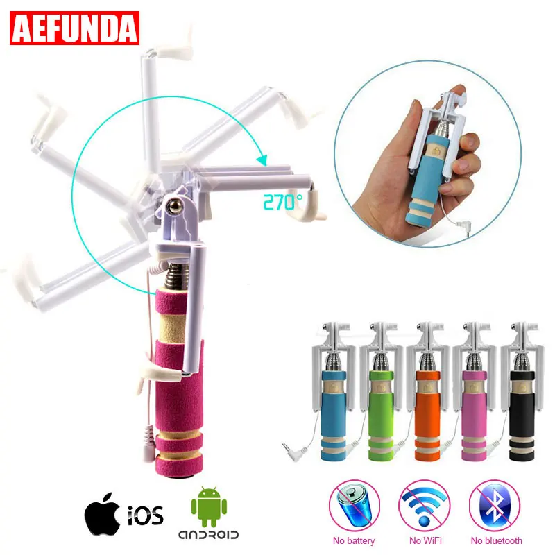 

Universal Mini Wired Selfie Stick Tripod Monopod for iPhone 5S 6 6S Plus Samsung Galaxy Xiaomi Huawei LG Android Phone Holder