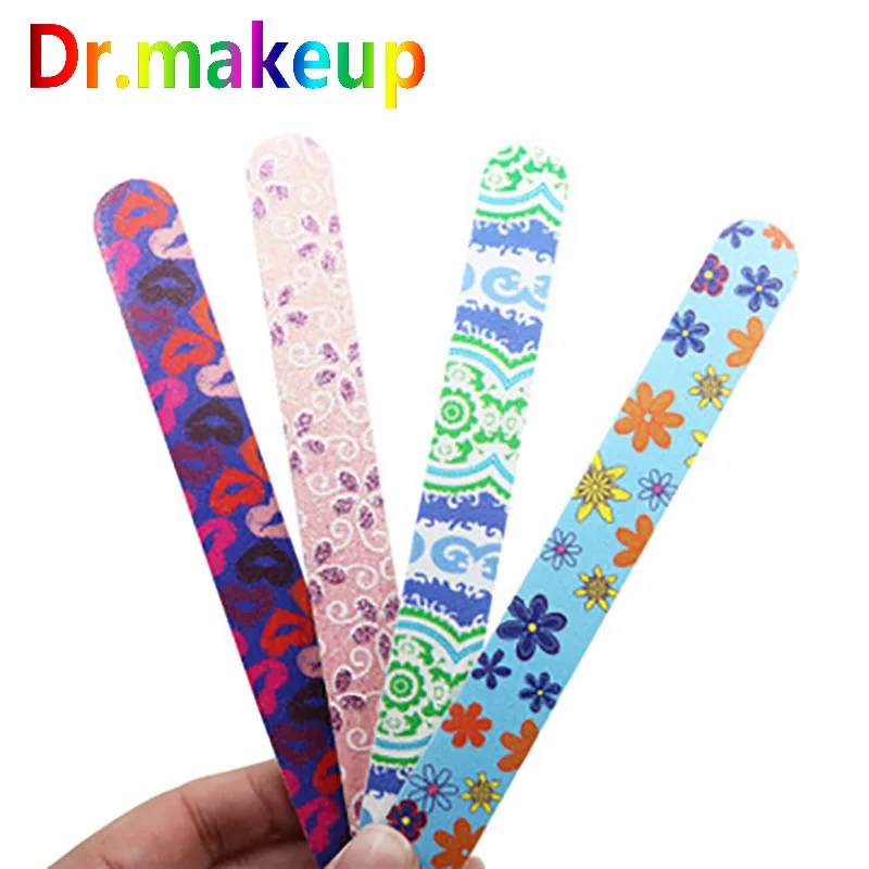 

Dr.makeup New Printing Colorful Cartoon Nail Files Brush Double Sides Durable Buffing Grit Sand File Nail Art Tool Accessories