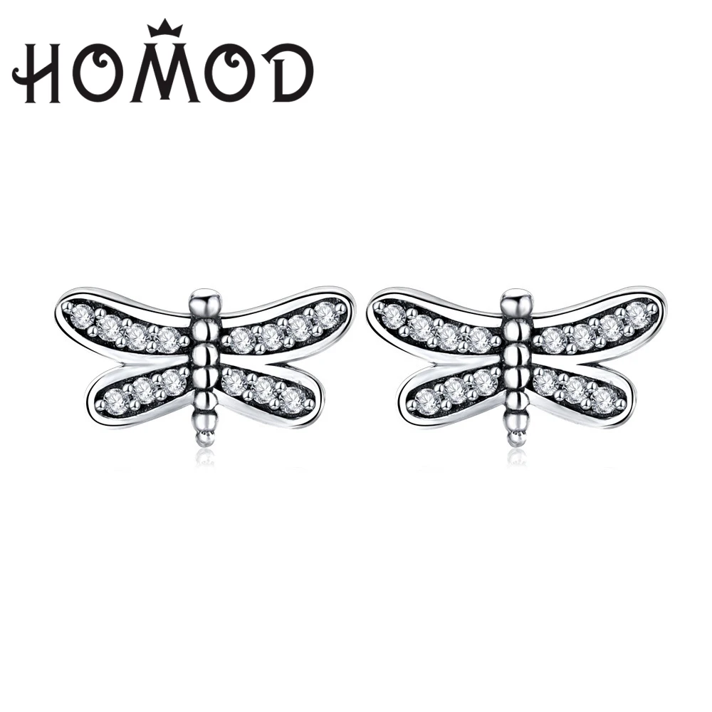 HOMOD 2019 новые серьги гвоздики серебряного цвета с прозрачным кубическим цирконием