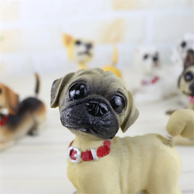 Аксессуары для украшения дома миниатюрный щенок из смолы мини-мультфильм качающаяся голова фигурки собак животные Автомобильные украшения для кукол