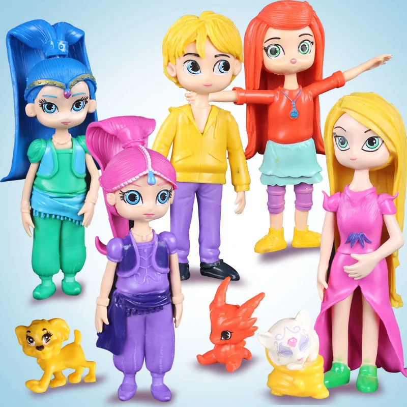 8 шт./компл. Shimmer Sister Dolls Shine Girl игрушки для принцесс 3-15 см красивые ПВХ Фигурки для детей вечерние подарок доступен дропшиппинг