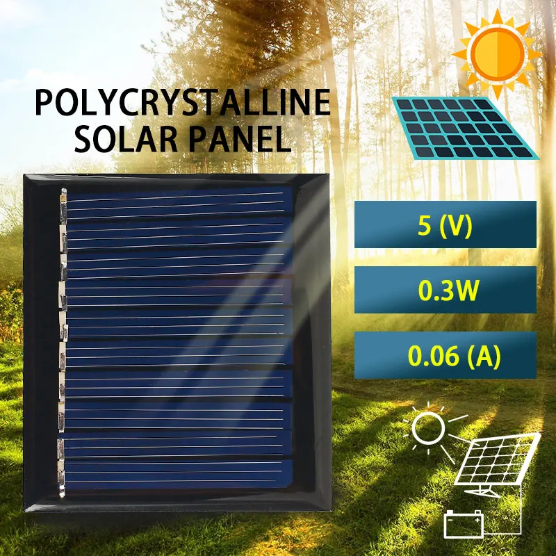 Новый поликремний 5 V 0,3 W мини солнечная панель для панель с солнечными элементами модуль для солнечного света 5 V 0,3 W мини солнечная батарея