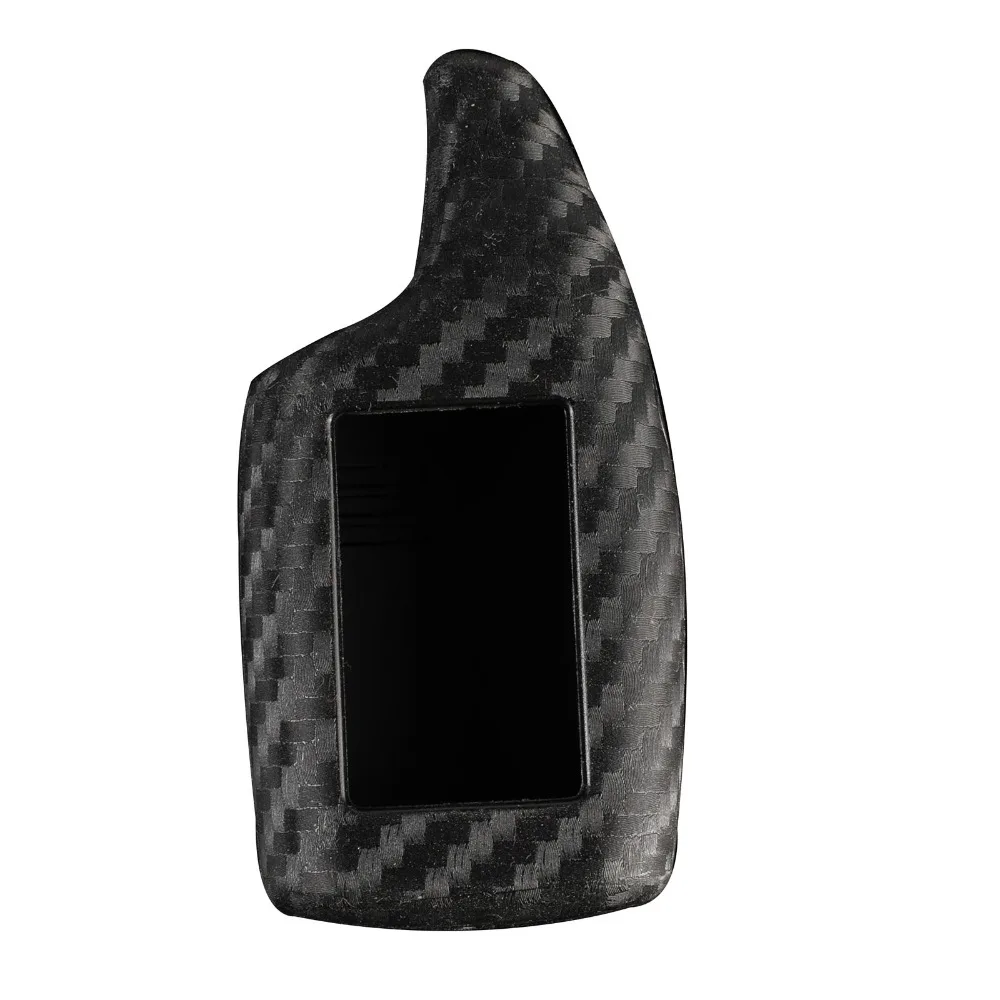 

jingyuqin Remote Case Cover Way Car Alarm lcd M5 Case Key Chain Cover For M5/6/9 Scher-khan Magicar 5 Carbon Silicone Keychain