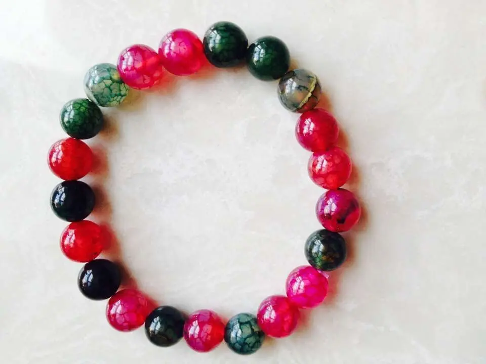 

New 8mm color Round Beads stretch Bangle Bracelet 7 " 28%