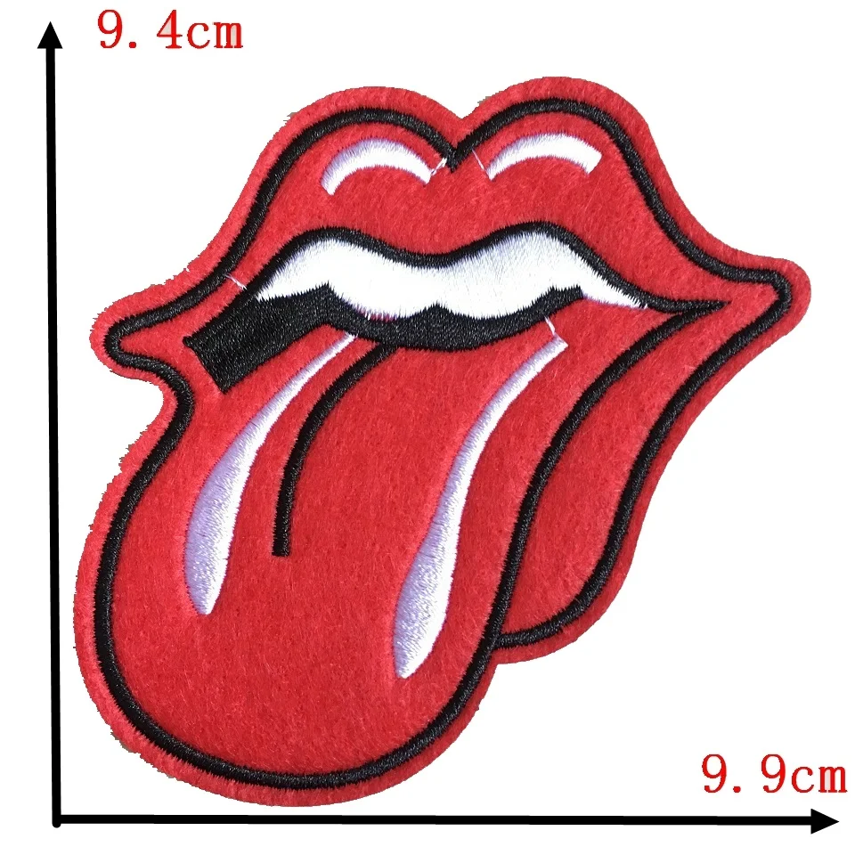 10 шт./компл. 3D красный Tonge термонаклейки патч наклейки для одежды сюжетные аппликации губы нагрудный знак «сделай сам» Лоскутная работа; 3 размера;