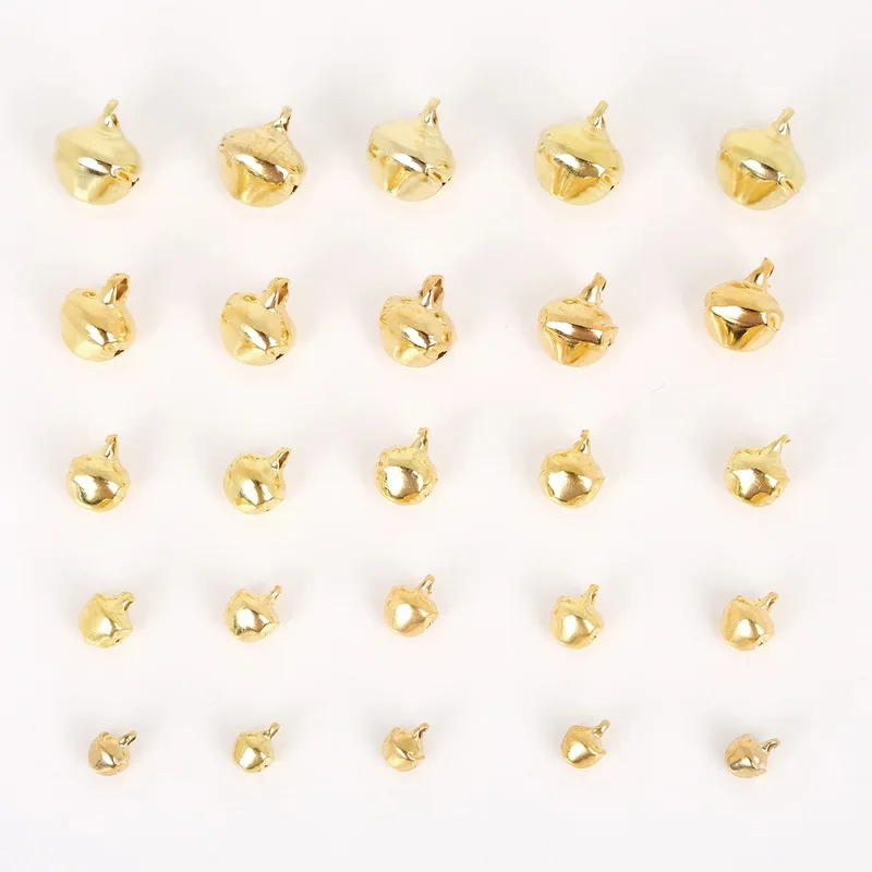 50-300Pcs Gold Jingle Bells Iron Pendants Hanging Christmas Tree Ornaments Christmas Decorations Party DIY Crafts Accessories