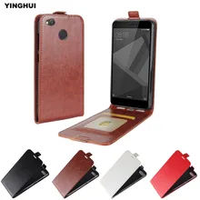 

YINGHUI Vintage Crazy Horse Style PU Leather Shell Back Cover UP-Down Flip Magnet Mobile Phone Case for Xiaomi Redmi 4X Shell 5