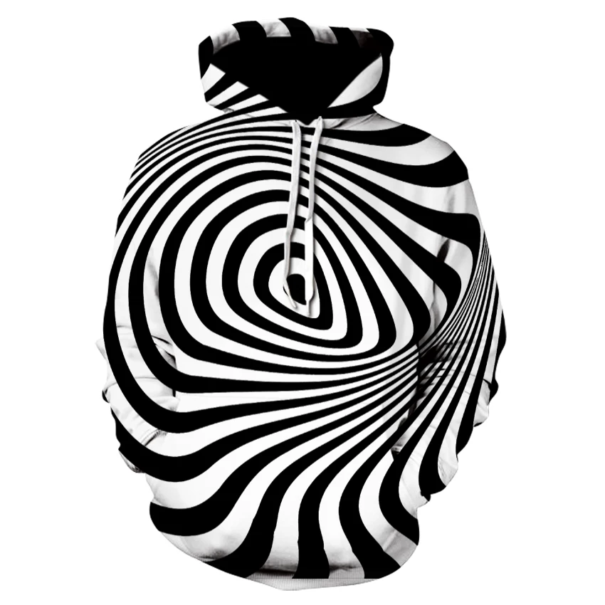 

2019 new fashion for men and women hoodie sweatshirts, black and white striped graphic design hoodie Hip Hop streetwear
