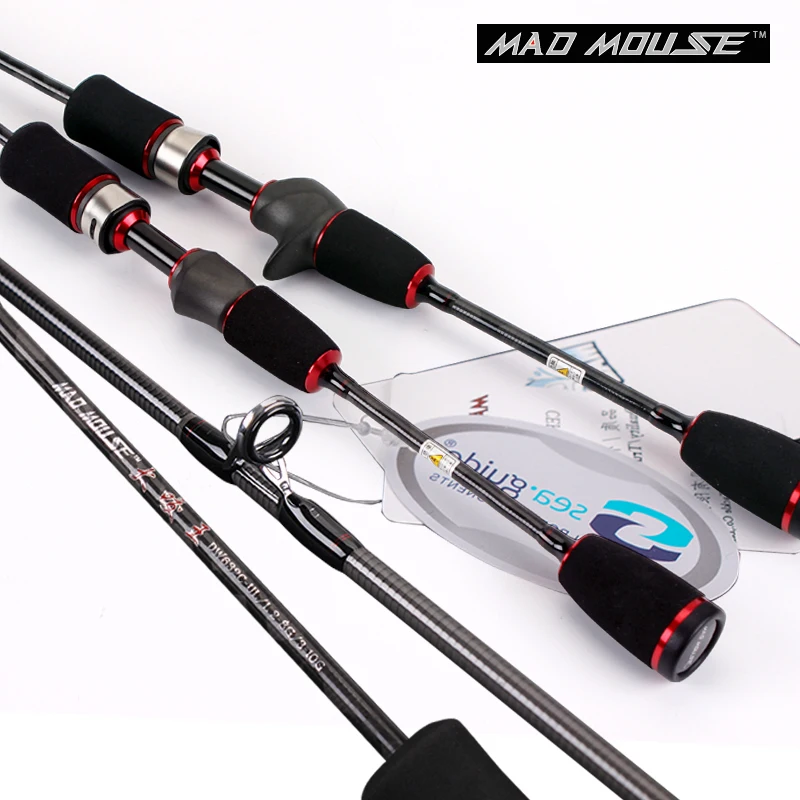 

NEW MAD MOUSE 50T TORAY high carbon fuji reel seat 1.9m UL/L action double tips trout rod two tips spinning and casting rod