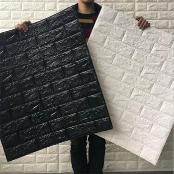

70*77cm PE Foam 3D Stone Brick Wallpaper 7 Color Posters Large Wall Stickers For Living Room Kitchen Waterproof Home Decor Mural