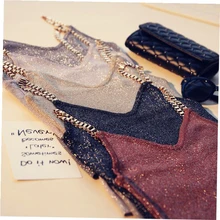 Женский короткий топ, сексуальный женский вязаный Топ, короткий топ с лямкой через шею,, летний сексуальный белый топ без рукавов, Тонкий блестящий люрекс