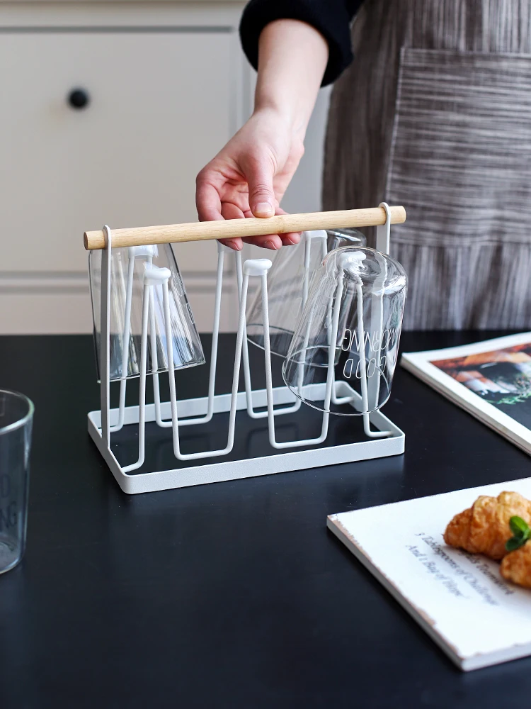 Creative wrought iron cup holder kitchen rack cup simple drain hanging