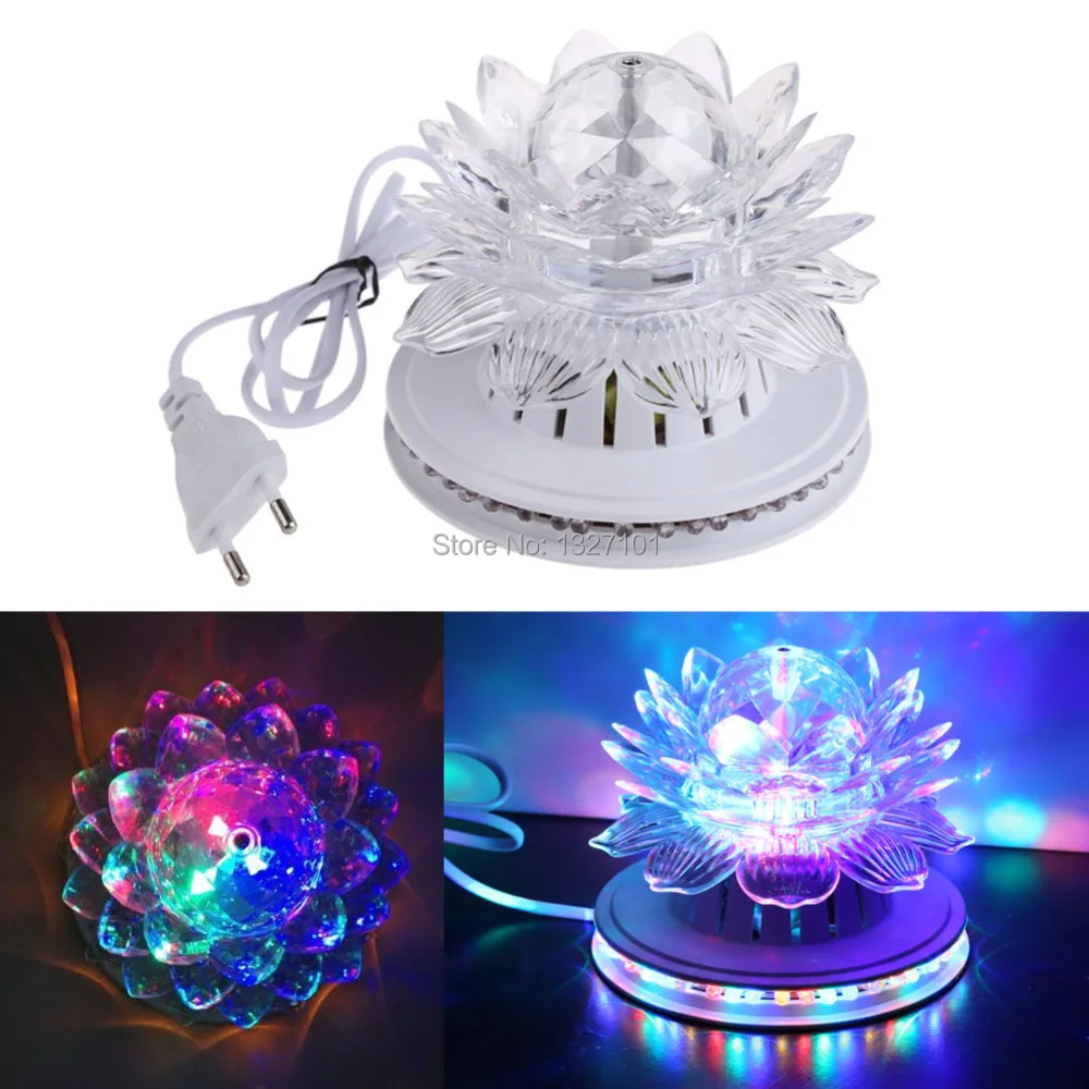 

Rotating RGB LED KTV Disco Party Pub Crystal Lotus Lamp Stage Effect Light