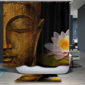 

Buddha Shower Curtains Waterproof polyester Fabric Bathroom Curtain With Hooks Custom Shower Curtain For Home Decor
