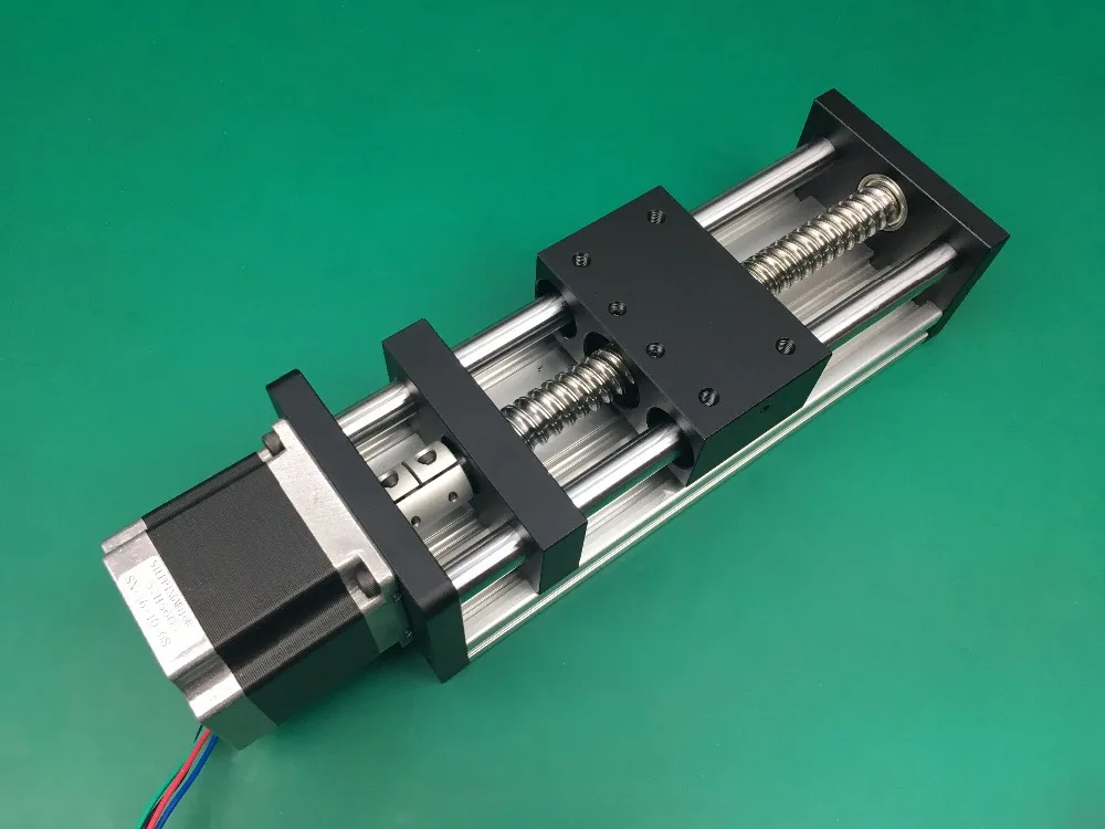 

Customize block 120x120mm GGP 1610 100mm ball screw Sliding Table effective stroke Guide Rail +1pc nema 23 stepper motor
