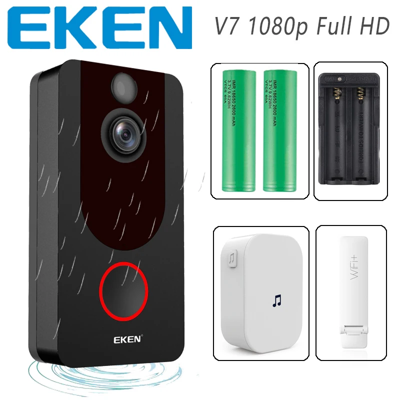 EKEN V7 Video Doorbell 1080p Full HD Night Vision Wireless