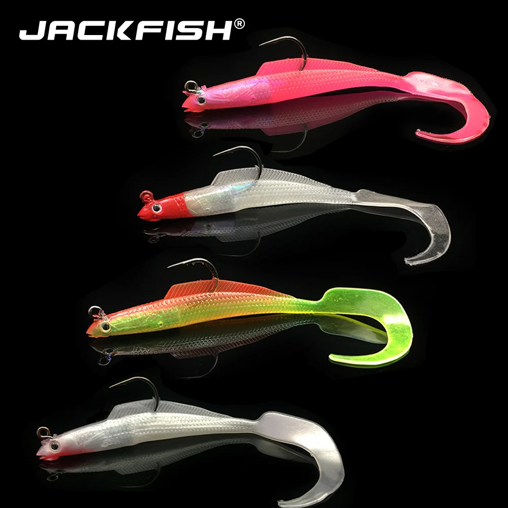 JACKFISH 12 CM/8G لينة إغراء Wobblers الاصطناعي سيليكون الطعم الصيد إغراء باس البحر الكارب عوامة سنارة صيد ملعقة تهزهز السحر معالجة