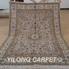Yilong 6'x9 'Восточный Кашмир Кум ковёр из шелка и шерсти изысканный античный восточные шерстяные ковры(1483