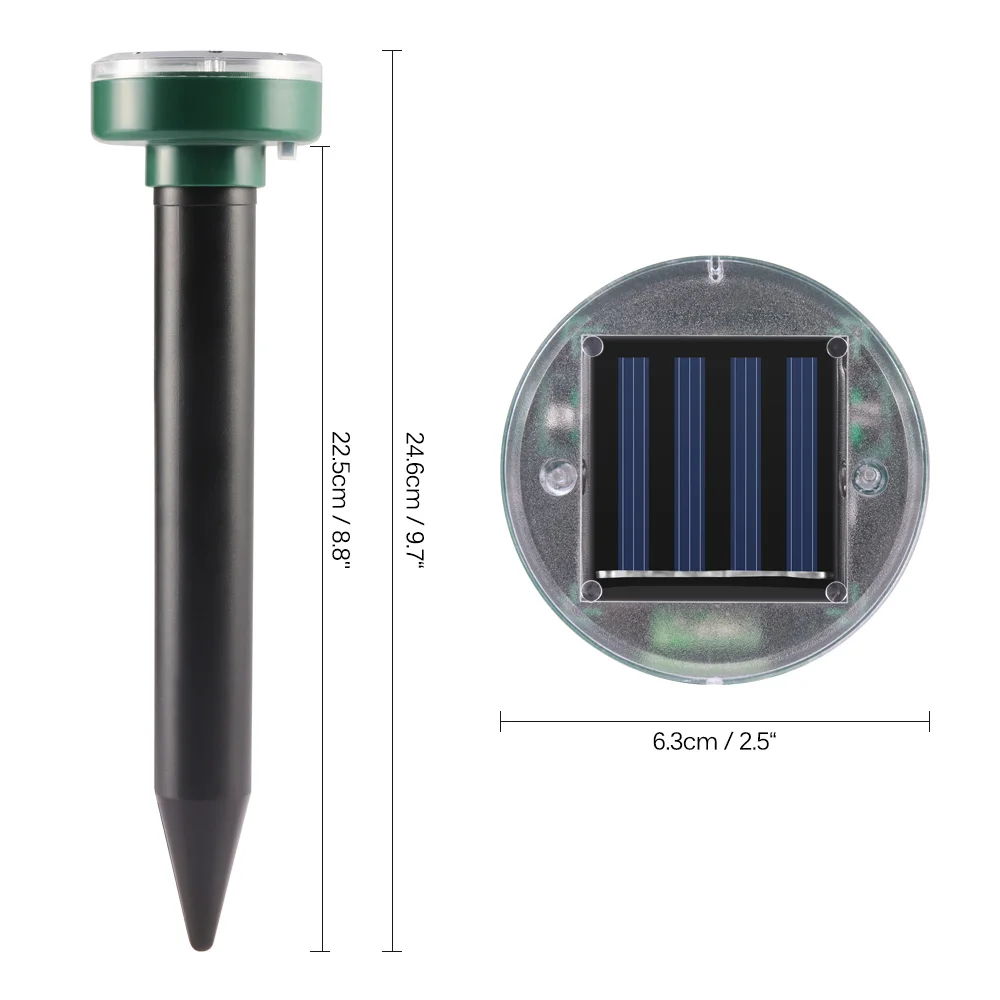 4pcs Solar Powered Ultrasonic Sonic Mouse Mole Pest Rodent Repeller Repellent Yard LED Light Repeller Outdoor Lamp Yard Garden