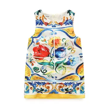 

Baby Girls Yellow National Dress Girl Summer Dresses Kids Flower Clothes For 100-150cm