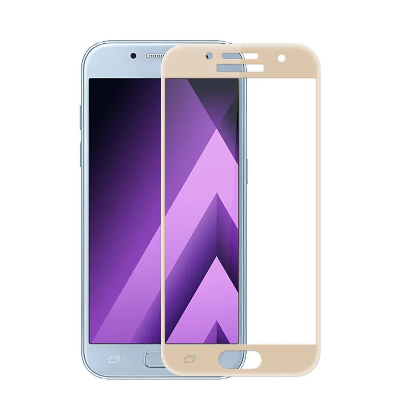 POPSPARK 3D изогнутое полное покрытие из закаленного стекла для samsung Galaxy A320 A520 A720 A3 A5 A7 Защитная пленка для экрана - Цвет: Gold