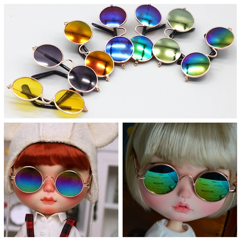 1PCS 8cm Cool Sunglasses for Blyth American Girls BJD Dolls Photo Props