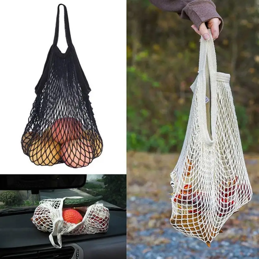 

Hot Sale Mesh Net Turtle Bag String Shopping Bag Casual Handbag Reusable Fruit Storage Net cloth Totes Women Shoulder Bag 2018