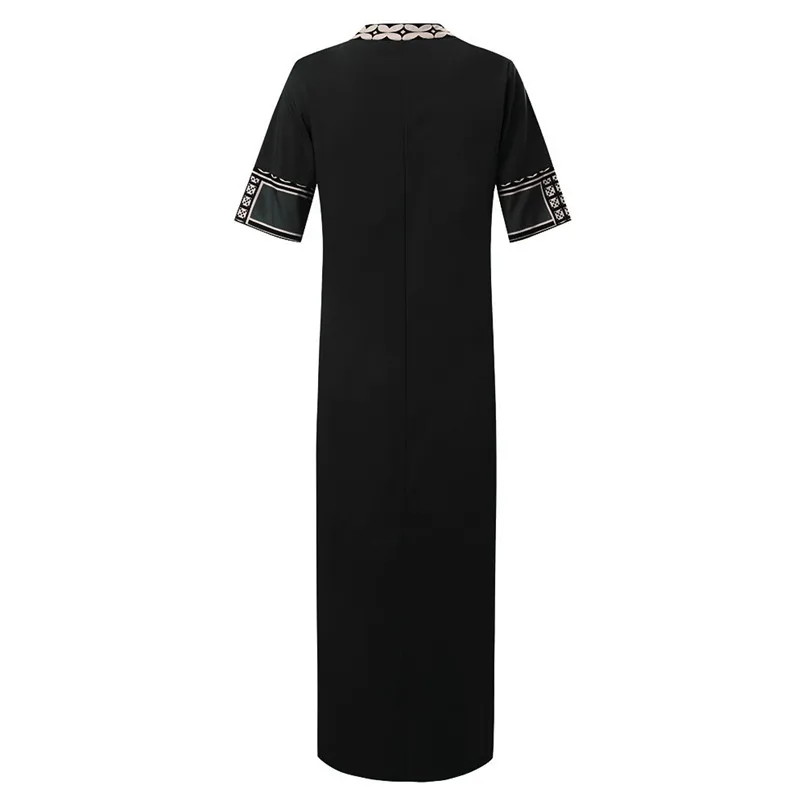 New Fashion Women Summer Sexy V-Neck Short Sleeve Folk-Custom Print Vintage Dress Elegant Ladies Casual Party Vestidos #4R09   (21)