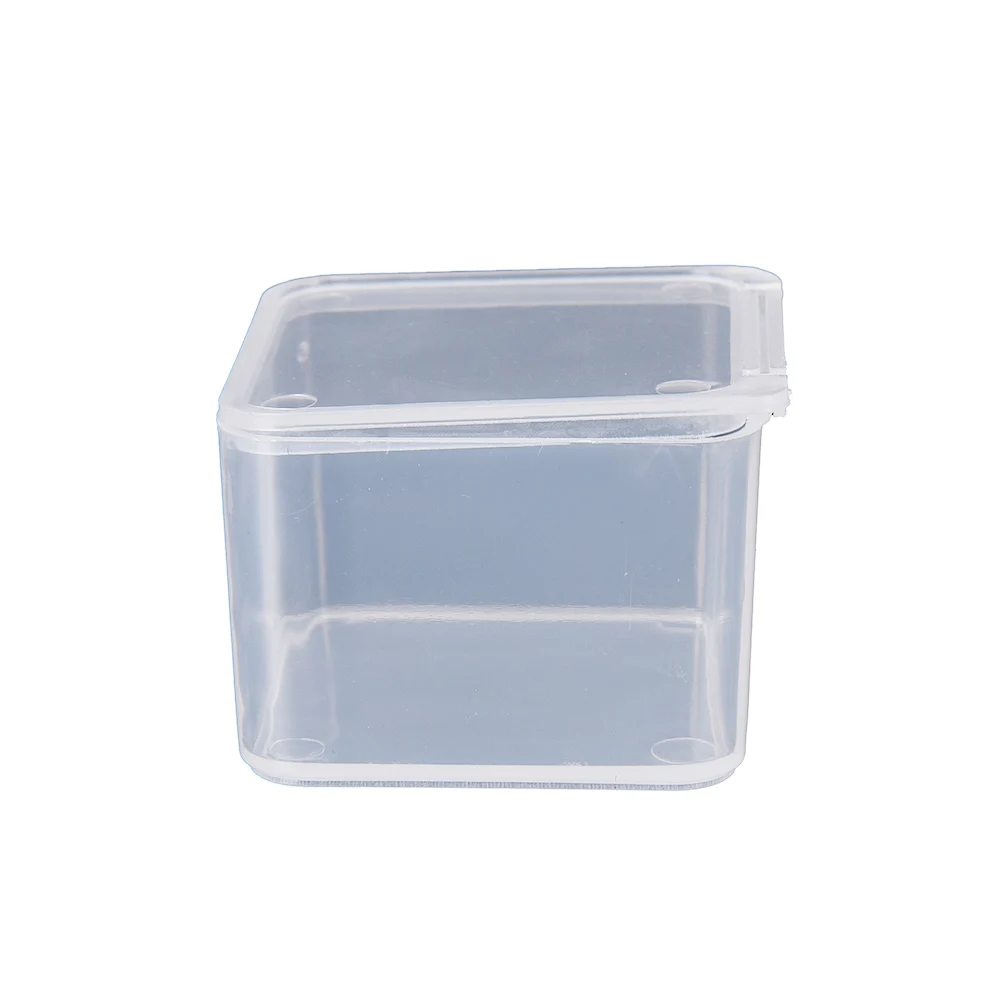 Round Transparent Plastic Storage Container Crafts Beads Jewelry Case Organizer