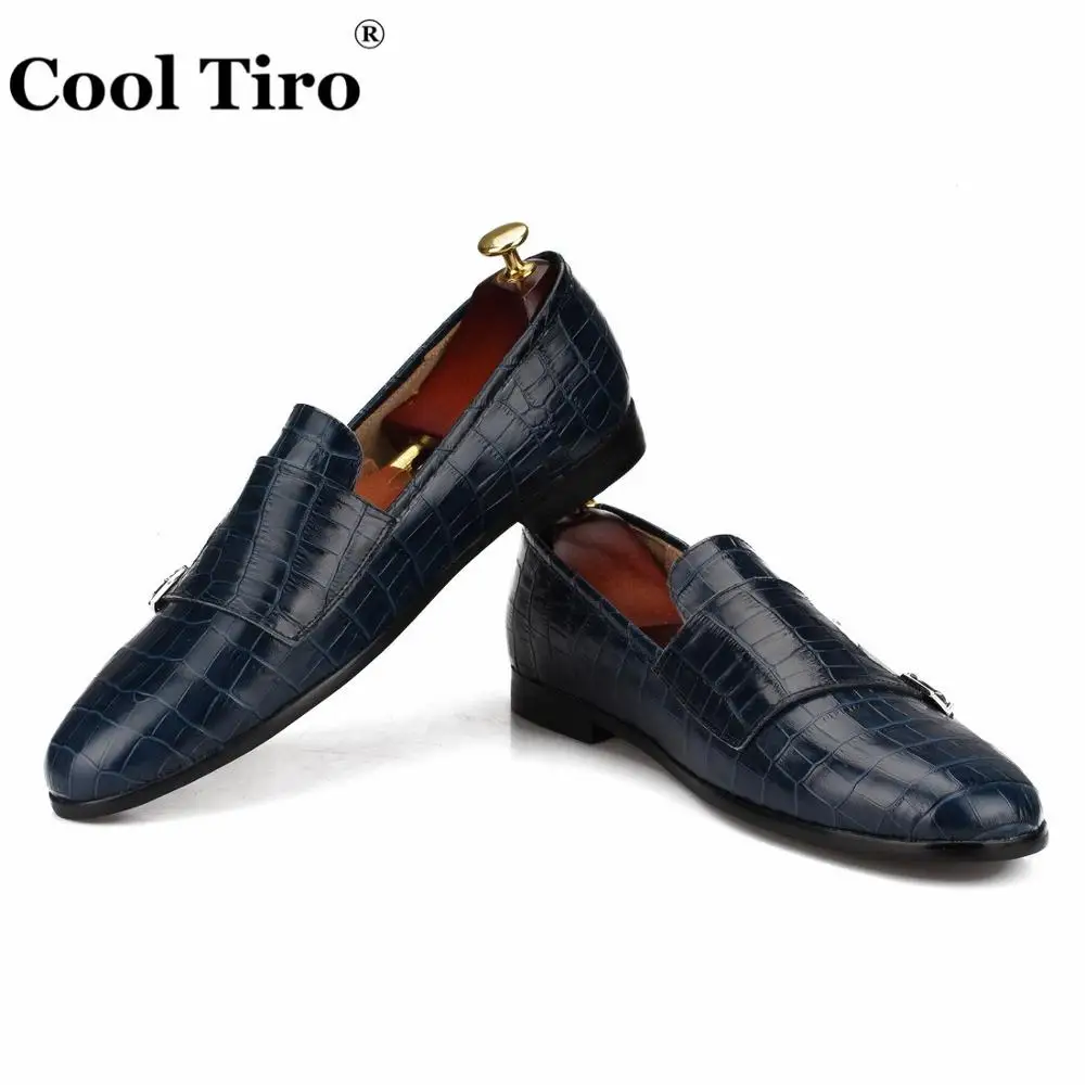 CROCODILE DOUBLE-MONK LOAFERS Dark blue (4)