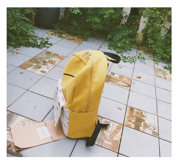 Menghuo 2 Pcsset Women Backpacks Cute Fish School Bag for Teenage Girls Printing Canvas Backpack Ladies Shoulder Bags Mochilas (50)