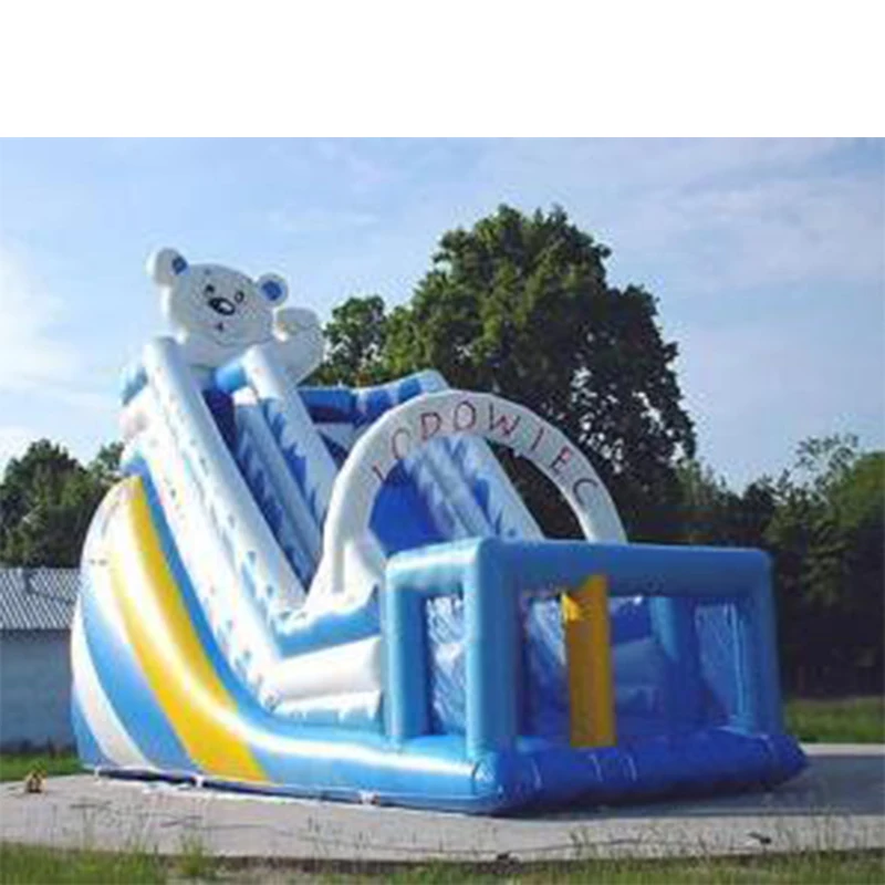

High quality amusement park inflatable slide outdoor giant slide double land inflatable slide