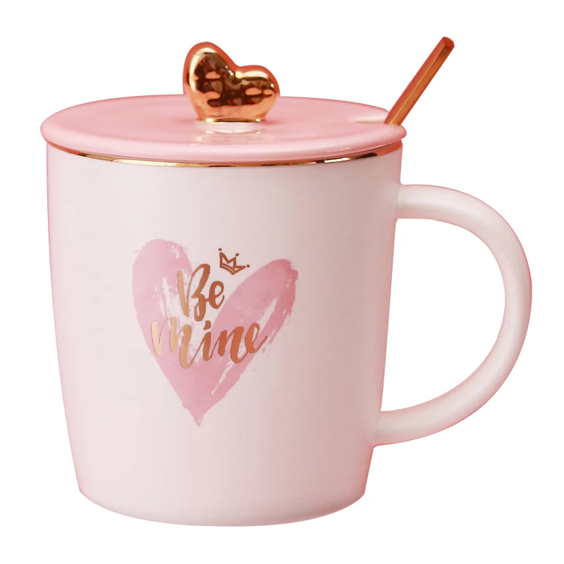 Pink Bone China Ceramic Cup for Girls 