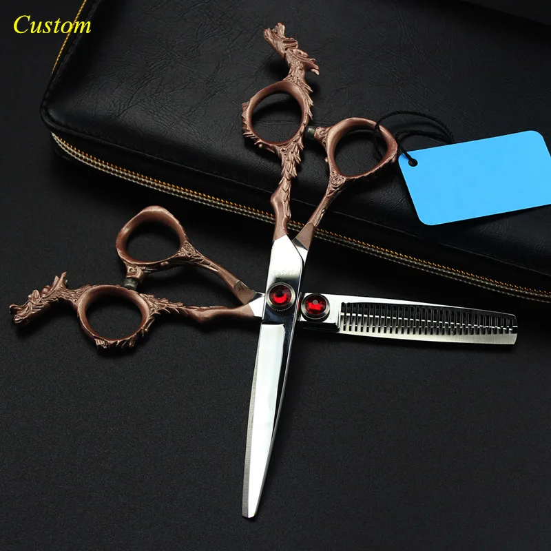 Под заказ Японские Стальные 6 дюймовые драконовые ножницы для стрижки волос