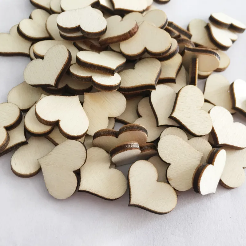 

100pcs/lot Love Heart Shape Wooden Craft for Wedding Table Scatter Decor DIY Birthday Party Christmas Supplies Decoration 62558
