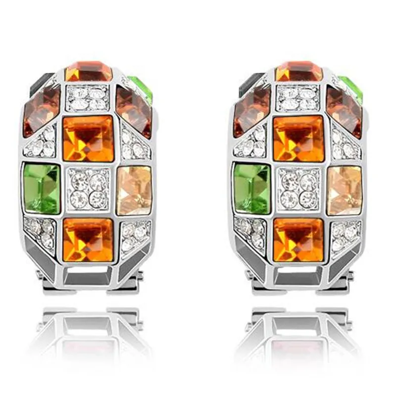 

SHDEDE Women Stud Earrings Fashion Jewelry Crystal from Swarovski Korea Trendy Square Accessories Valentine's Day Gift -3964