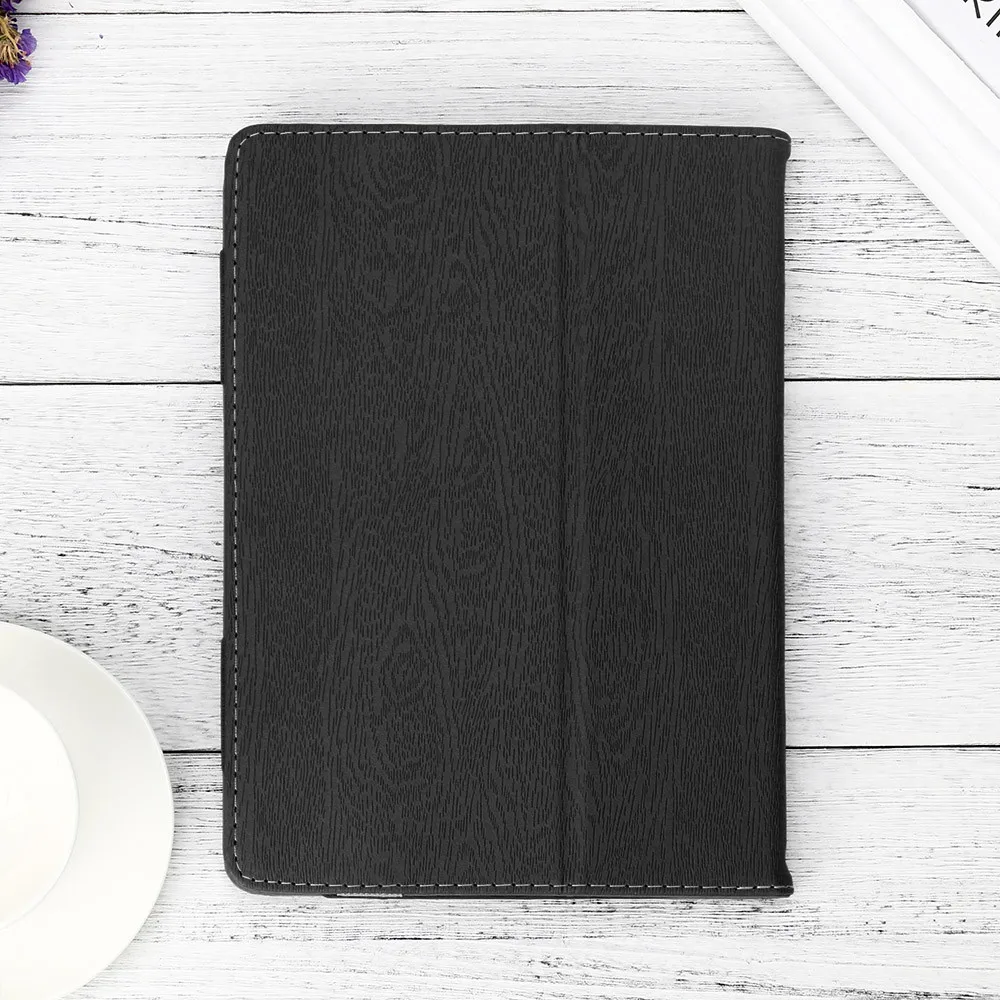 Универсальный кожаный чехол-книжка для 10, 10,1 дюймов, планшет на Android, ПК, сплошной цвет, задняя крышка, защитный чехол - Цвет: Черный