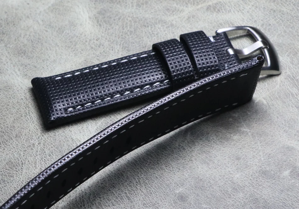 20 21 22 24 26mm high quality thick Genuine Leather Watch Straps Handmade Watch Bands Black Watchband for Hamilton Mido Panerai