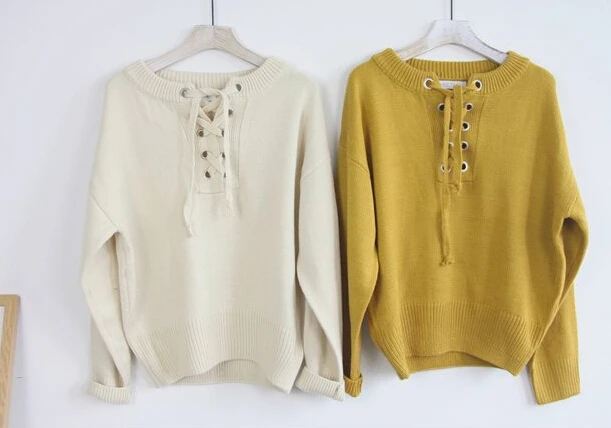2019 Spring Autumn New Women Zipper Sweaters Turn Down