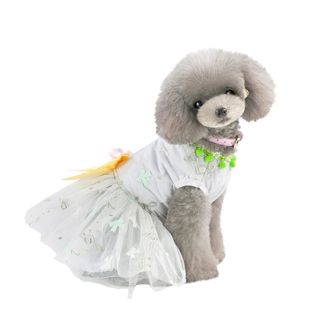 Бабочки для домашних собак, галстук-бабочка, платье на подкладке с музыкальными знаками платье с принтом Одежда для собак и котов аксессуары Roupinha De Cachorro# ZH